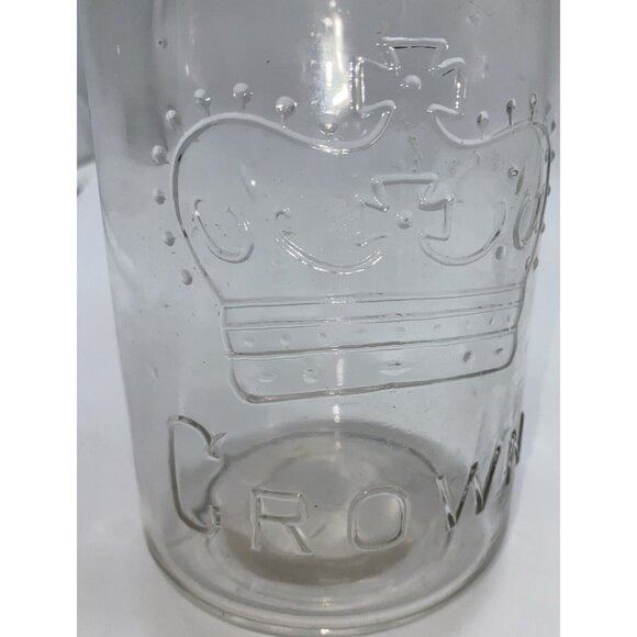 Vintage 1932 Crown Quart Mason Canning Preserving Pickling Glass Jar 7” Canada - Picture 2 of 10